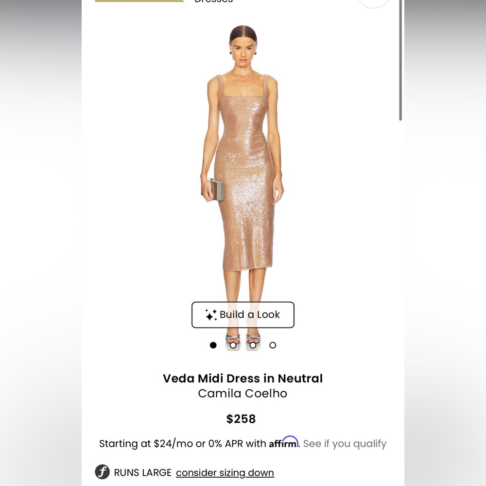 Camila Coelho Veda Midi Dress in Shimmering Gold